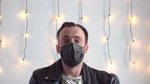Bearded man sneezes Stock Footage 170087458