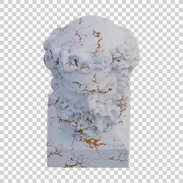 Bearded Man  statue, 3d renders, isolated, perfect for your design Stock Illustration