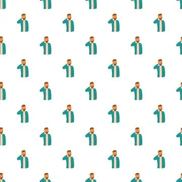 Bearded man suffering headache seamless pattern background イラスト素材