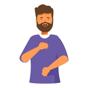 Bearded man suffering heart attack holding chest experiencing pain Stock Illustration
