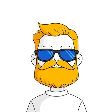 Bearded Man with Sunglasses Illustrazione stock