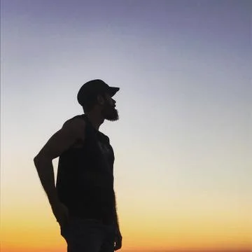 Bearded Man Sunset Foto stock
