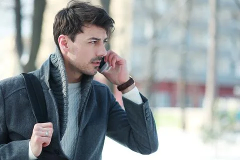 Bearded man talking Stock-Fotos