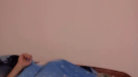 Bearded man wakeup fail Stock Footage 83136808