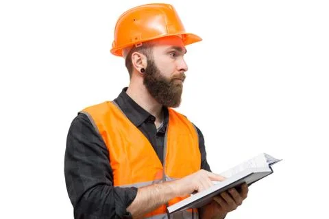 Bearded man on a white background Stock Photos