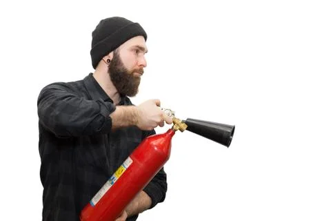 Bearded man on a white background Stock Photos