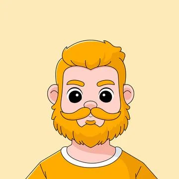 Bearded Man in Yellow Illustrazione stock