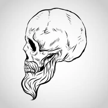 Bearded skull vector Stock Illustration