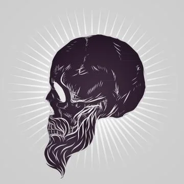 Bearded skull vector Stock Illustration