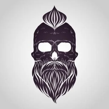 Bearded skull vector Stock Illustration