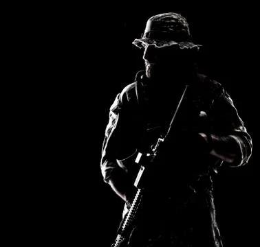 Bearded Spec ops Operator Stock Photos