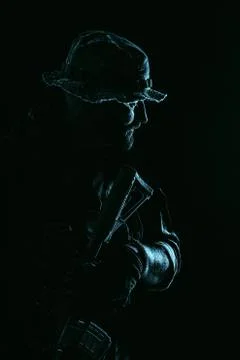 Bearded Spec ops Operator Stock Photos