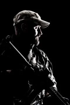 Bearded Spec ops Operator Stock Photos