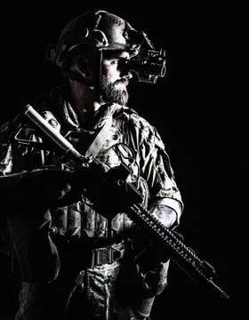 Bearded Spec ops Operator Stock Photos