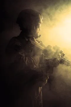 Bearded special forces soldier Stock Photos