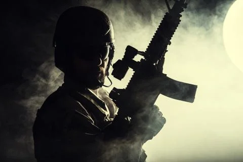 Bearded special forces soldier Stock Photos