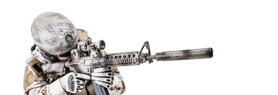 Bearded special warfare operator Foto stock
