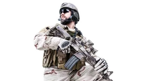 Bearded special warfare operator Stock Photos