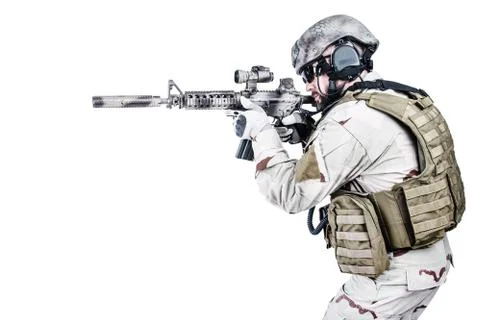 Bearded special warfare operator Foto stock