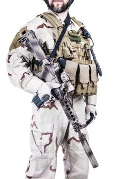 Bearded special warfare operator Foto stock