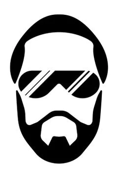 Bearded young man Stock Illustration