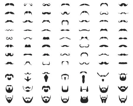 Beards and mustache Stock Illustration