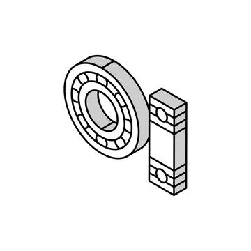 Bearing design mechanical engineer isometric icon vector illustration 스톡 일러스트