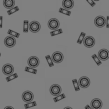 Bearing design mechanical engineer vector seamless pattern Stock Illustration