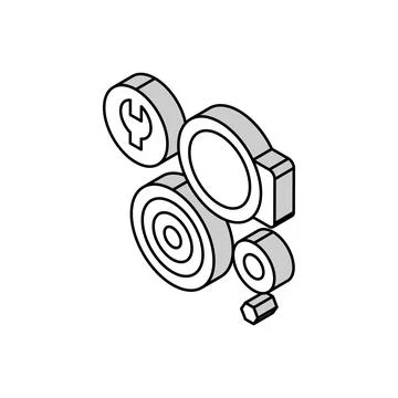 Bearing replacement isometric icon vector illustration Stock Illustration
