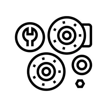 Bearing replacement line icon vector illustration Stockillustratie