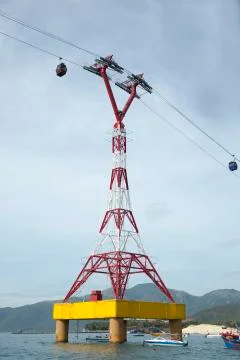 A bearing of the ropeway Stock Photos