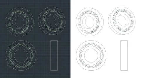Bearings drawings Stock Illustration