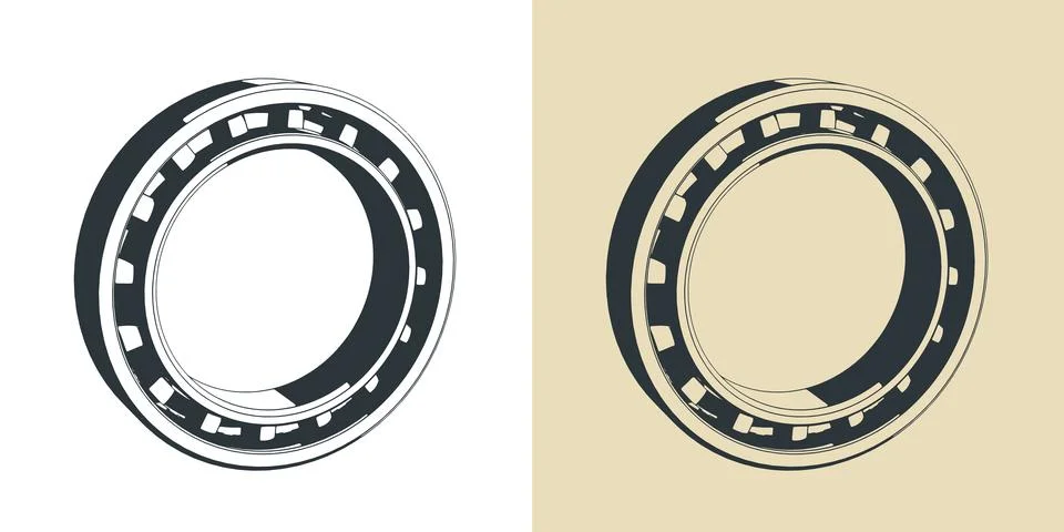 Bearings stylized illustrations Stock Illustration
