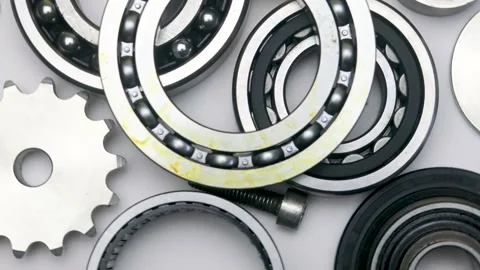 Bearings on a white background, spinning in a circle. Stock Footage 153256396