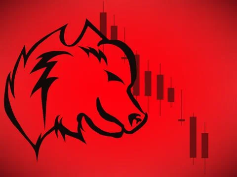 Bearish logo vector Trend trading strategies Stock Illustration