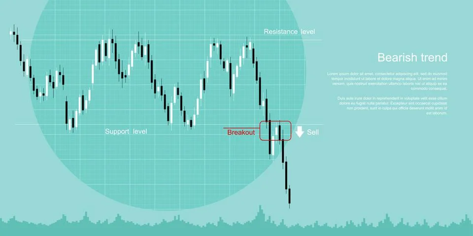 Bearish trend concept Stock Illustration