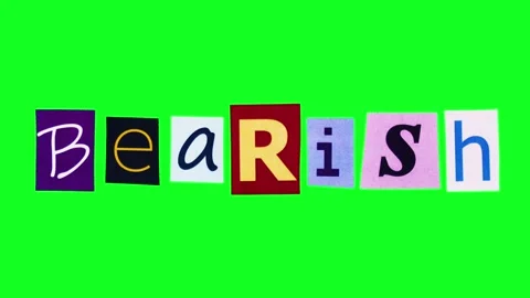 Bearish word compiled from rectangle pieces of paper with printed letters moving Stock Footage 312358262