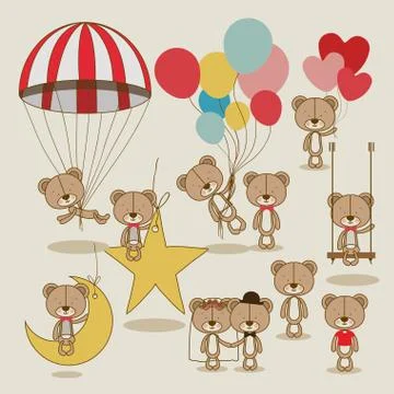 Bears design over beige  background vector illustration Stock Illustration