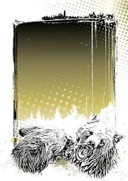 Bears poster illustration Stock Illustration