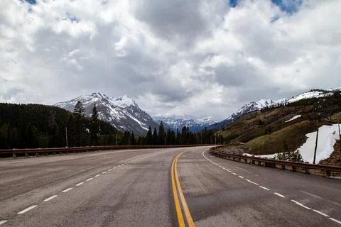 Beartooth Highway on a section of U.S. Route 212 in Montana and Wyoming Stock Photos