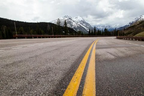 Beartooth Highway on a section of U.S. Route 212 in Montana and Wyoming Stock Photos