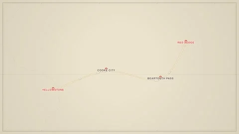 Beartooth Highway travel route map animation Stock Footage 339903744