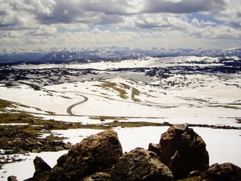 Beartooth highway in winter Stock Photos