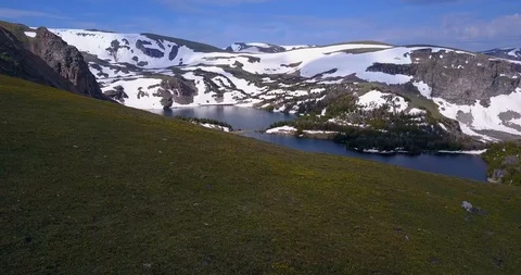Beartooth Pass Aerial Drone Shot, Rocky Mountains outside Yellowstone Video stock 95560197
