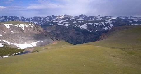 Beartooth Pass Aerial Drone Shot, Rocky Mountains outside Yellowstone Stock Footage 95560278
