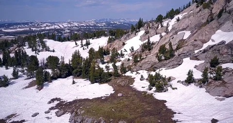 Beartooth Pass Aerial Drone Shot, Rocky Mountains outside Yellowstone Video stock 95560382