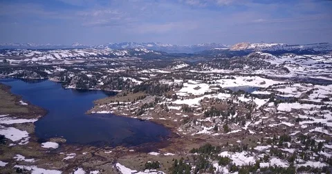 Beartooth Pass Aerial Drone Shot, Rocky Mountains outside Yellowstone Video stock 95560384