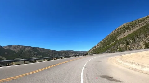 Beartooth Pass Rocky Mountains Red Lodge Montana Highway 212  Driving POV Stock Footage 219888501