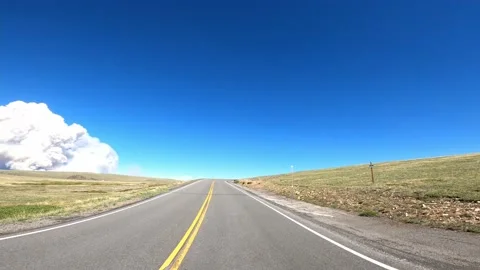 Beartooth Pass Rocky Mountains Red Lodge Montana Highway 212  Driving POV Stock Footage 219888902