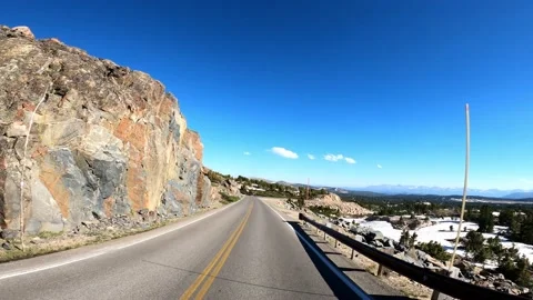 Beartooth Pass Rocky Mountains Red Lodge Montana Highway 212  Driving POV Stock Footage 219888925